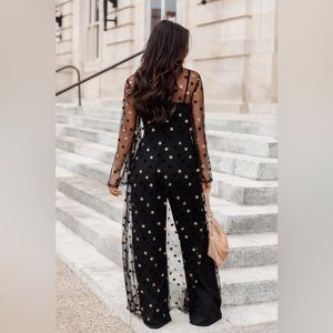 Pink Lily Black & Gold Star Duster 2XL